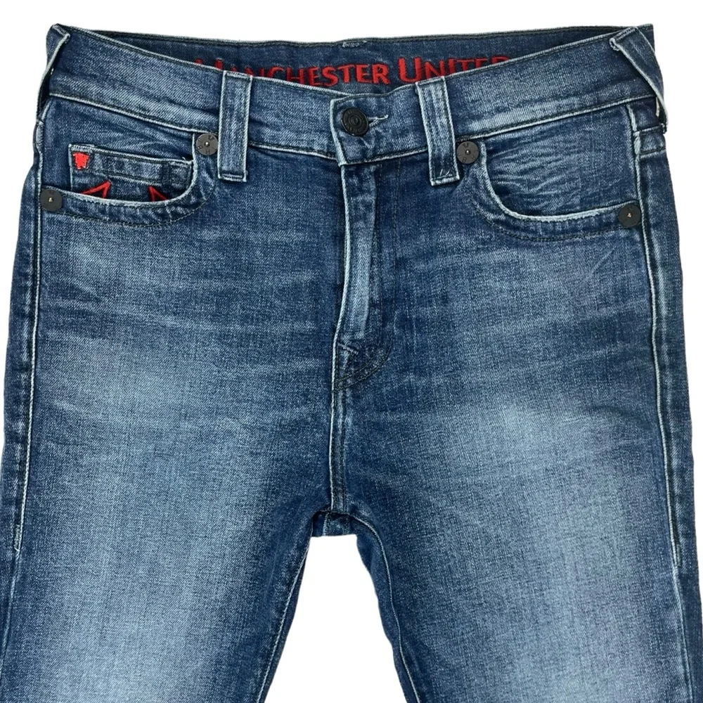 True Religion x Manchester United Men’s 31‎ Jack Super Skinny Jeans Blue